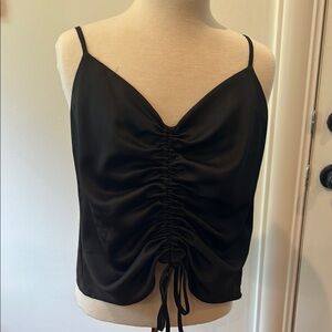 ASOS Black Ruched Spaghetti Strap Top